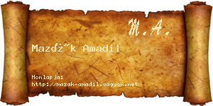 Mazák Amadil névjegykártya